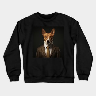 Basenji Dog in Suit Crewneck Sweatshirt